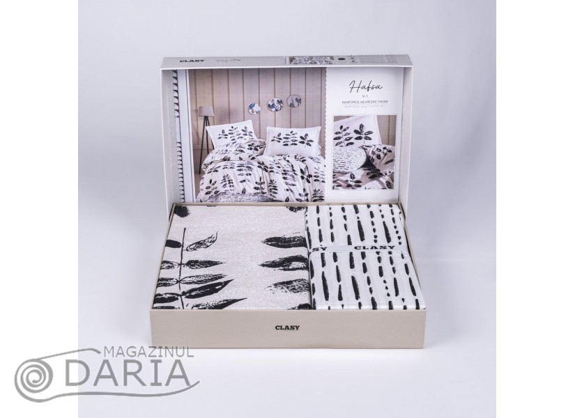 Lenjerie de pat ranforce Hafsa anthracite