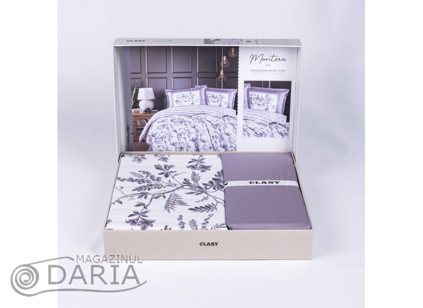 Lenjerie de pat ranforce Montera lilac