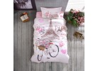 Lenjerie de pat ranforce Paris love pink