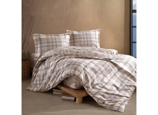Lenjerie de pat ranforce Ravel beige