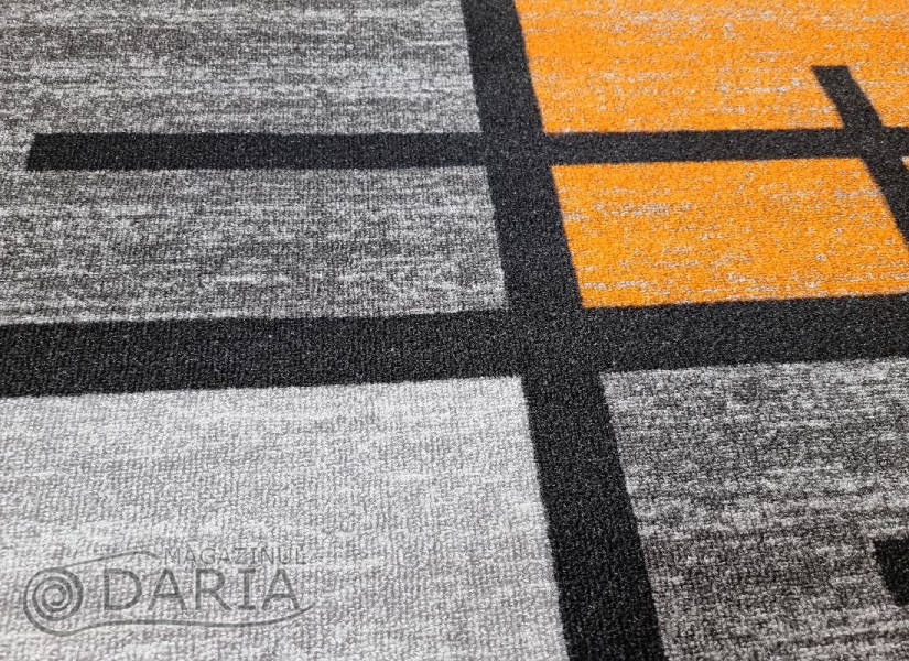 Covor tip mochetă ERIKA 8010 grey/orange
