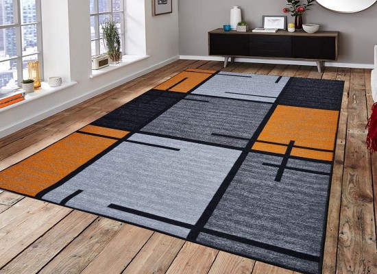 Covor tip mochetă ERIKA 8010 grey/orange