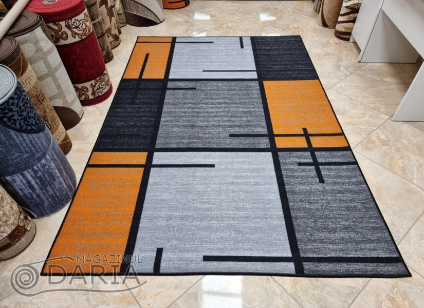 Covor tip mochetă ERIKA 8010 grey/orange