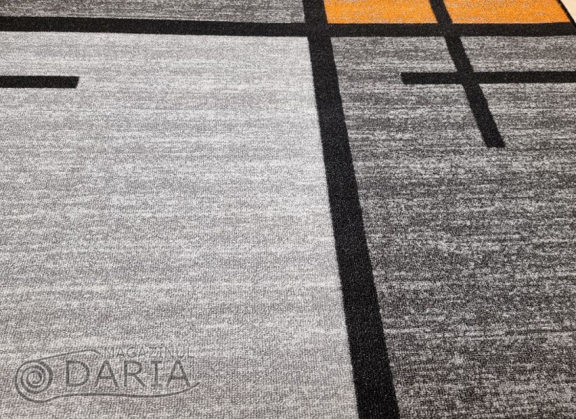 Covor tip mochetă ERIKA 8010 grey/orange