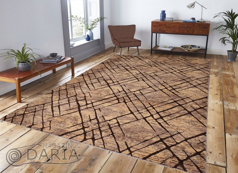 Covor tip mochetă PRESTIGE 4085 dark coffee