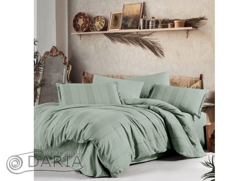 Ediție limitată set de pat Arakis tea green V8 din 100% bumbac ranforce