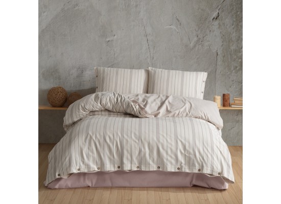 Ediție limitată set de pat Etre beige din 100% bumbac ranforce
