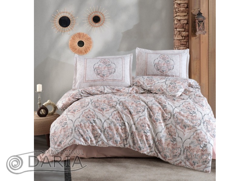 Lenjerie de pat ranforce Hezen beige