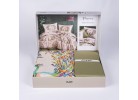 Lenjerie de pat ranforce Pavone green
