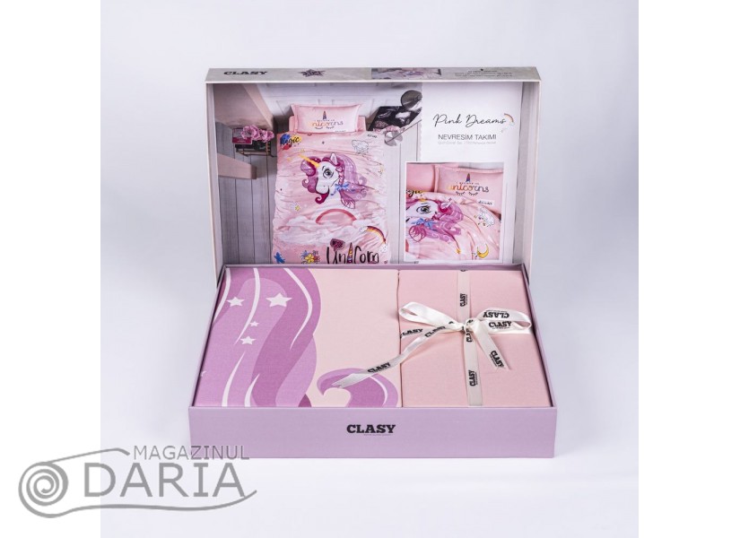 Lenjerie de pat ranforce Pink dreams powder