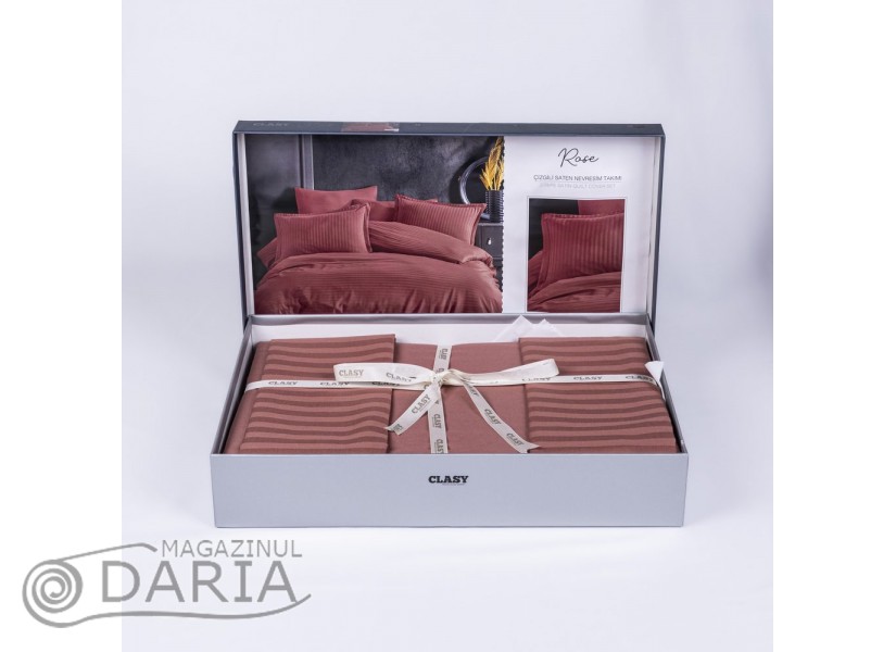 Lenjerie de pat Satin Stripe rose