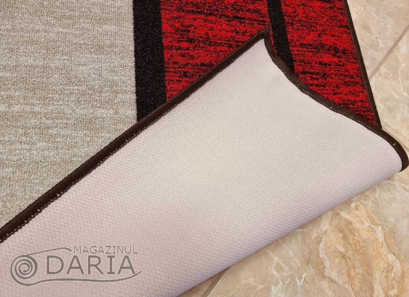 Covor tip mochetă ERIKA 8010 beige/red