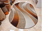 Covor tip mochetă ERIKA 8012 beige/orange oval