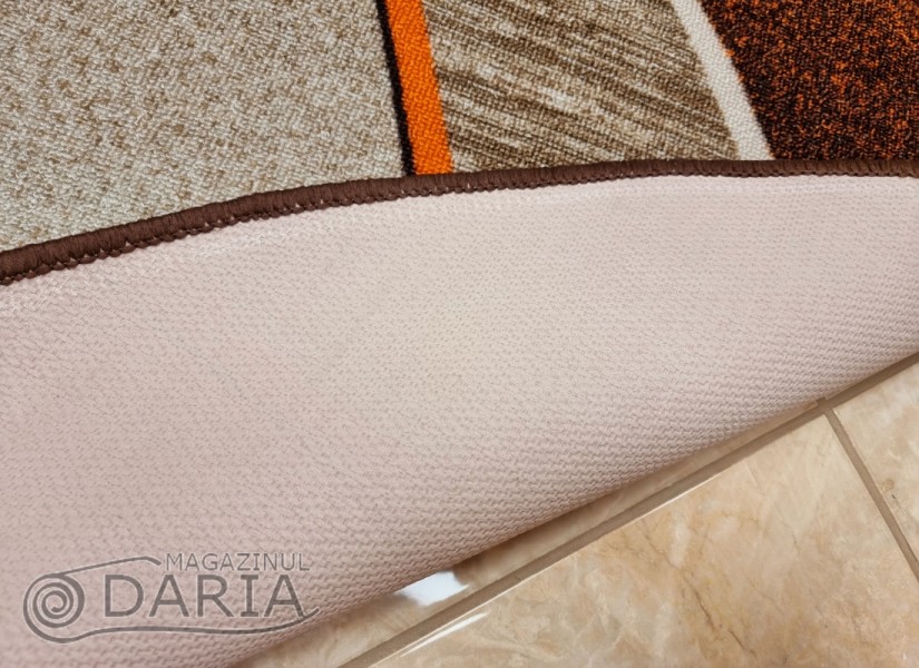 Covor tip mochetă ERIKA 8012 beige/orange oval