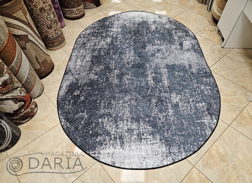Covor tip mochetă REGAL 7005 grey oval
