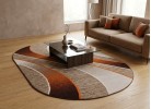 Covor tip mochetă ERIKA 8012 beige/orange oval
