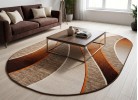 Covor tip mochetă ERIKA 8012 beige/orange oval