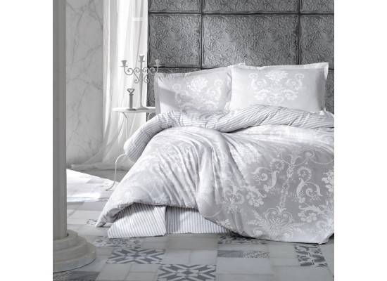 Lenjerie de pat ranforce Alone grey