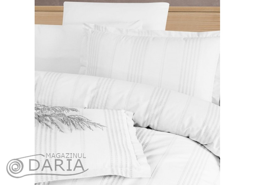 Ediție limitată set de pat Arakis white V7 din 100% bumbac ranforce