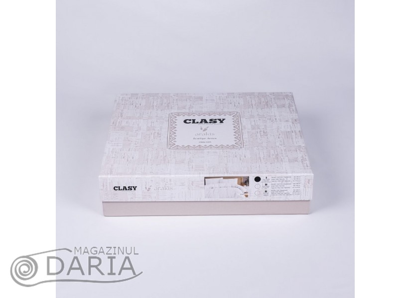Ediție limitată set de pat Arakis white V7 din 100% bumbac ranforce