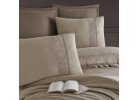 Ediție limitată set de pat Nienna beige din 100% bumbac ranforce