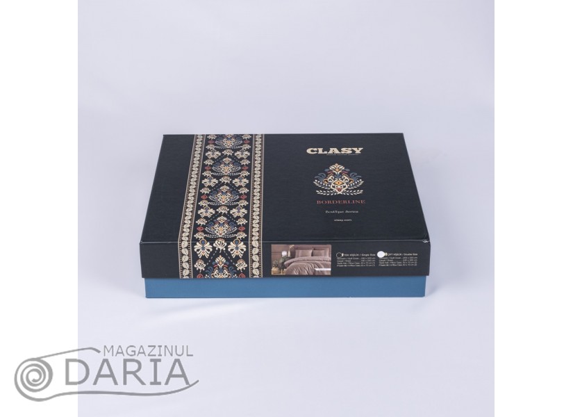 Ediție limitată set de pat Nienna beige din 100% bumbac ranforce