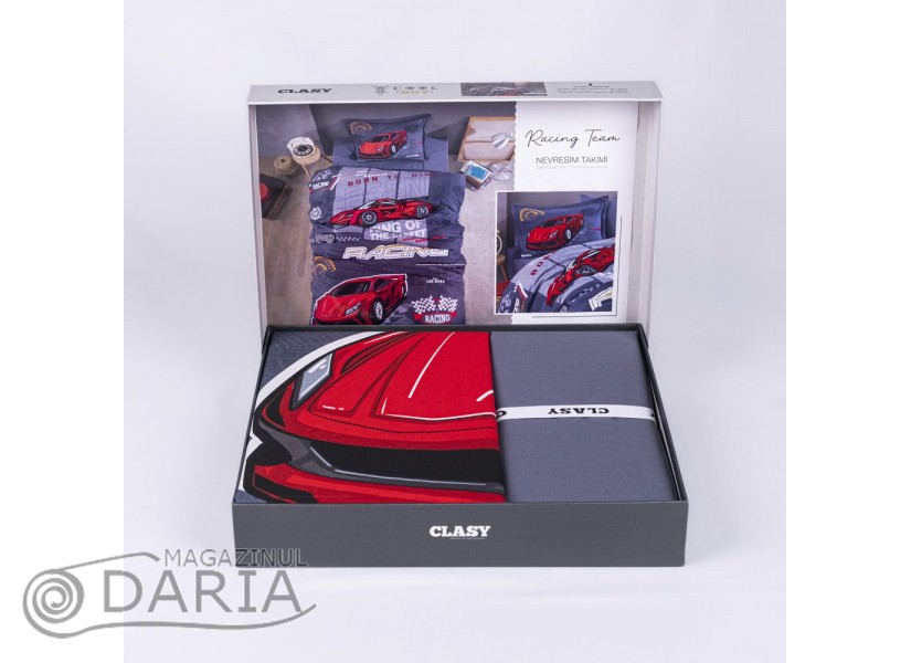 Lenjerie de pat ranforce Racing team blue