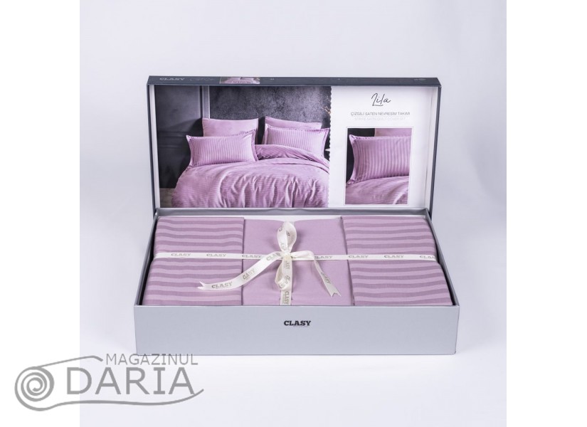 Lenjerie de pat Satin Stripe lilac