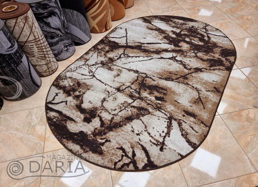 Covor tip mochetă ERIKA 8016 beige oval