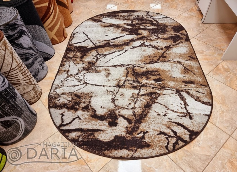 Covor tip mochetă ERIKA 8016 beige oval