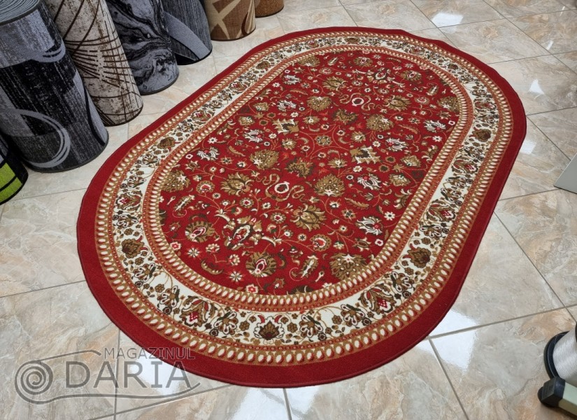 Covor tip mochetă ERIKA 8031 red oval