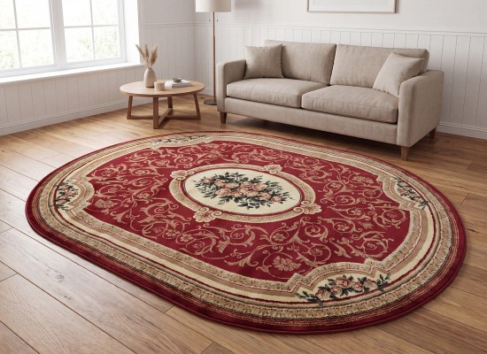 Covor Blue Stones 5261 RED OVAL
