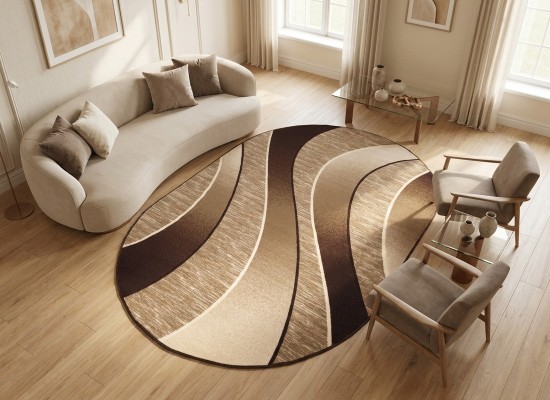 Covor tip mochetă ERIKA 8012 brown oval