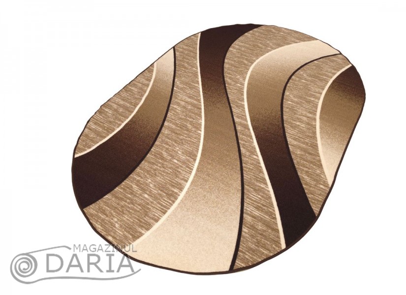 Covor tip mochetă ERIKA 8012 brown oval