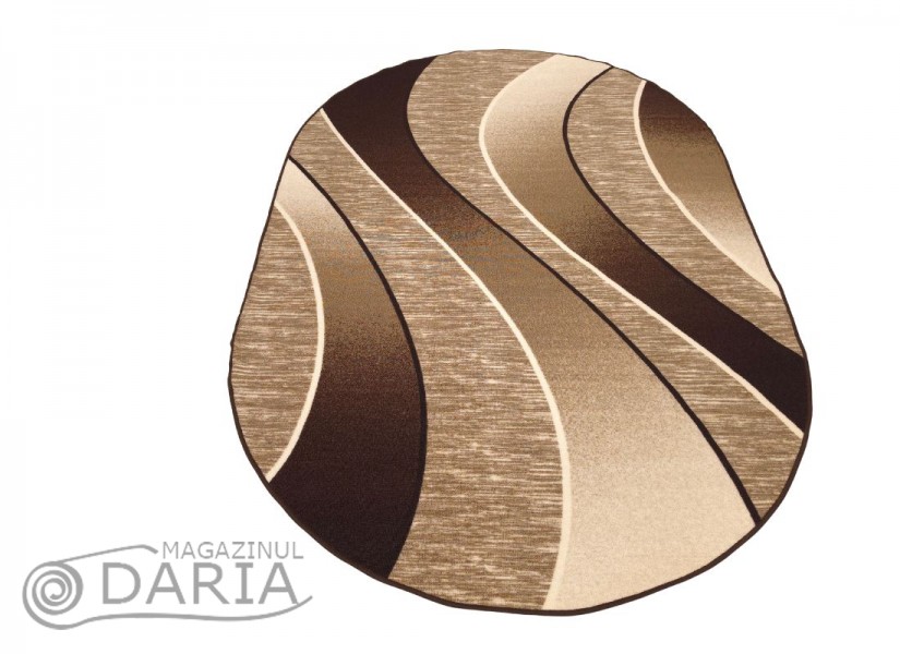 Covor tip mochetă ERIKA 8012 brown oval