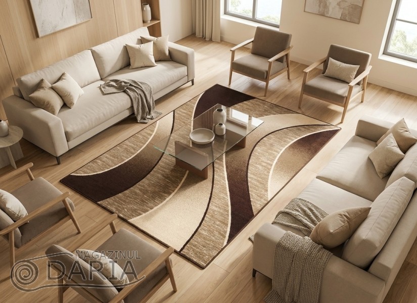 Covor tip mochetă ERIKA 8012 brown
