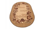 Covor tip mochetă ERIKA 8043 beige oval