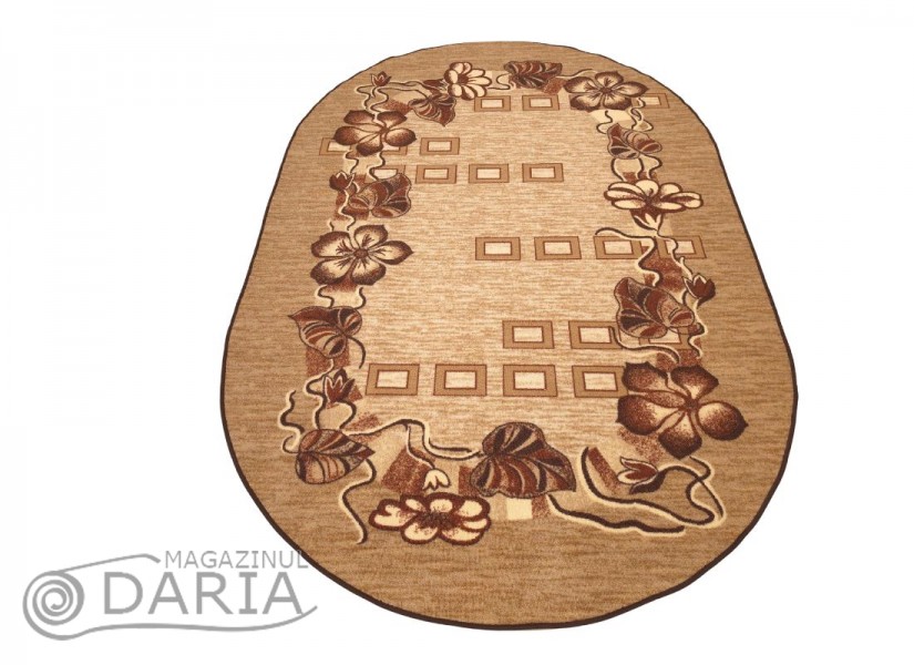 Covor tip mochetă ERIKA 8043 beige oval