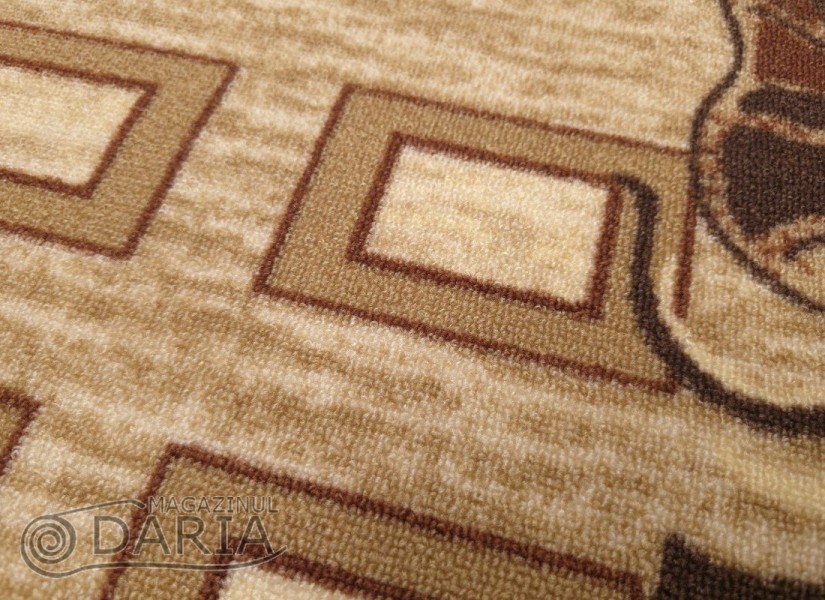 Covor tip mochetă ERIKA 8043 beige oval