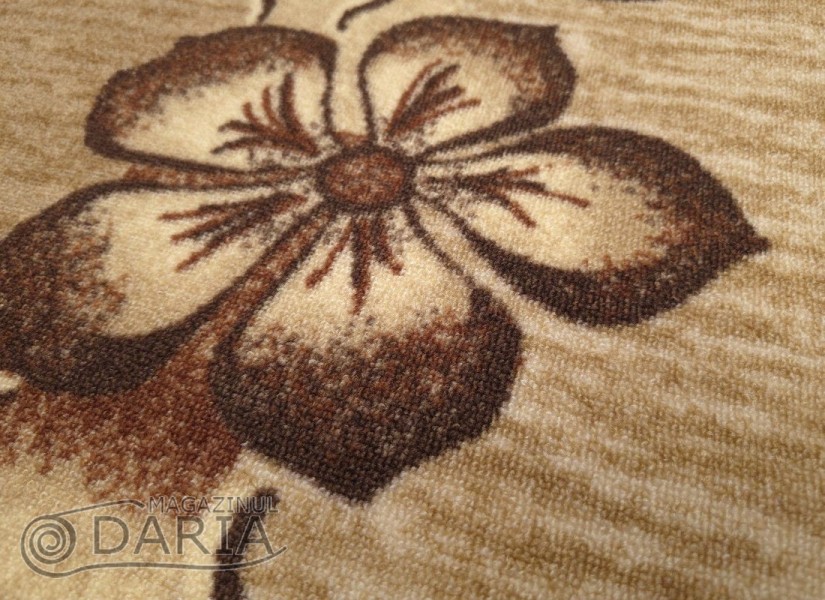 Covor tip mochetă ERIKA 8043 beige oval