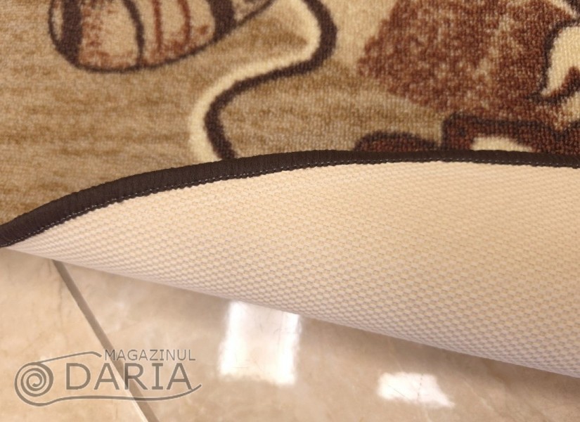 Covor tip mochetă ERIKA 8043 beige oval