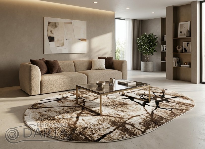 Covor MAGNOLIA 563 cream/brown oval