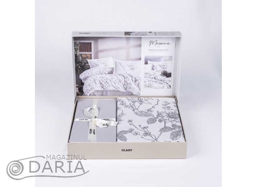 Lenjerie de pat ranforce Messina grey