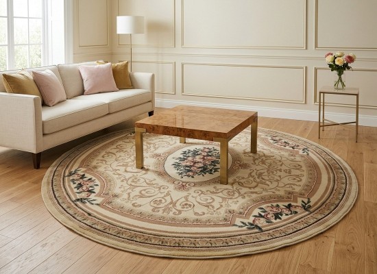 Covor Blue Stones 5261 CREAM ROTUND