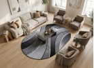 Covor tip mochetă ERIKA 8012 grey oval
