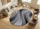 Covor tip mochetă ERIKA 8012 grey oval