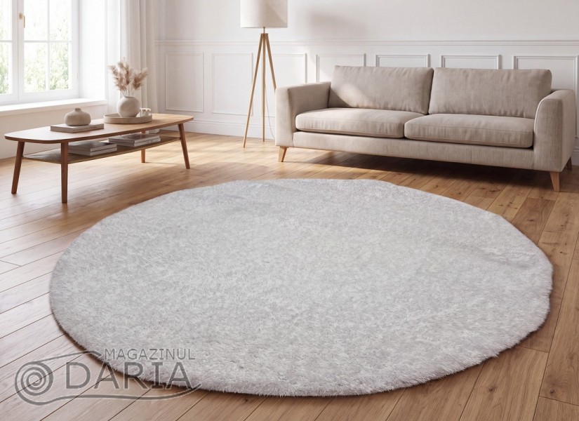 Covor 3D SHAGGY GRANDE white ROTUND