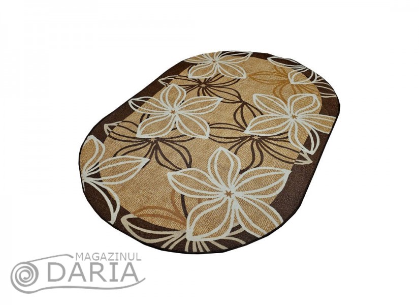 Covor tip mochetă ERIKA 8013 camel oval