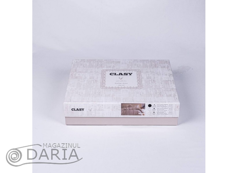 Ediție limitată set de pat Arakis beige V3 din 100% bumbac ranforce