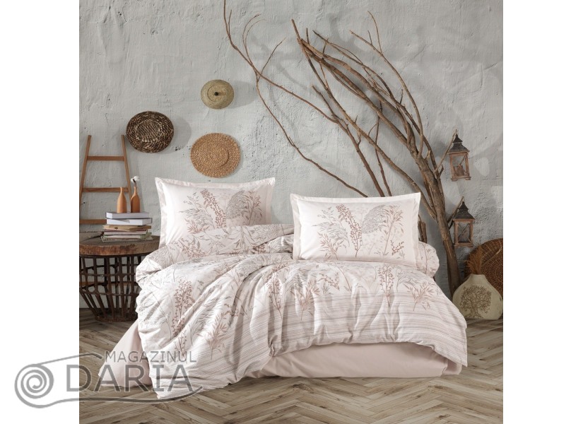 Lenjerie de pat ranforce Betina beige